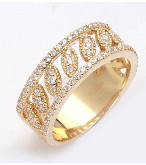 14KY 0.60CT DIAMOND FANCY LADIES BAND