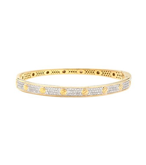 10KY 0.80CTW ROUND DIAMOND DESIGNER BANGLE