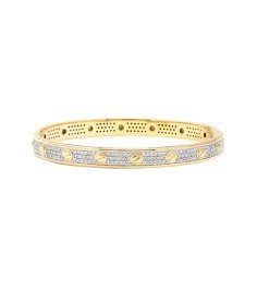 10KY 1.00CTW ROUND DIAMOND DESIGNER BANGLE