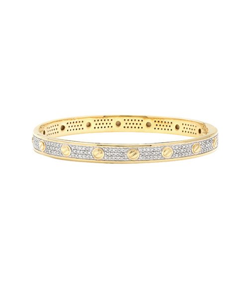 10KY 1.45CTW ROUND DIAMOND DESIGNER BANGLE