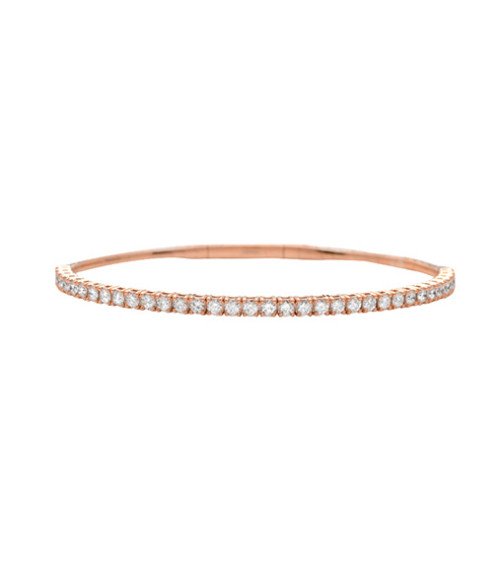 14KR 1.10CTW VVS DIAMOND SINGLE ROW FLEX BANGLE