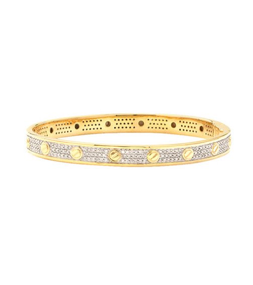 10KY 2.00CTW ROUND DIAMOND DESIGNER BANGLE