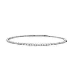 14KW 0.68CTW VVS DIAMOND SINGLE ROW FLEX BANGLE