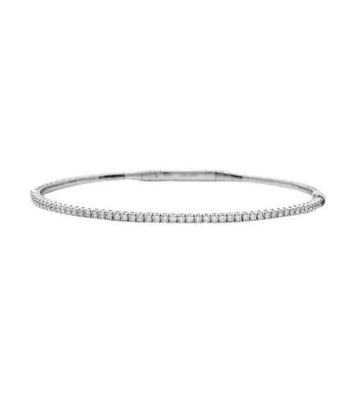 14KW 0.68CTW VVS DIAMOND SINGLE ROW FLEX BANGLE