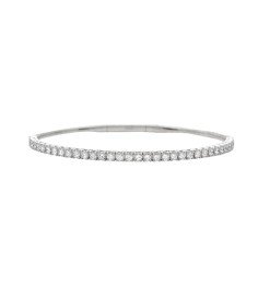 14KW 1.10CTW VVS DIAMOND SINGLE ROW FLEX BANGLE