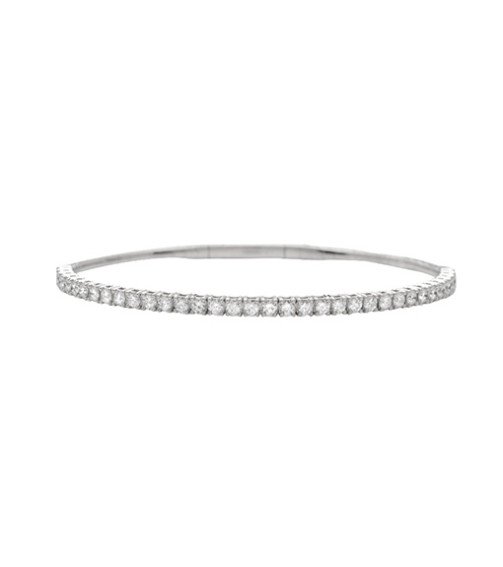 14KW 1.10CTW VVS DIAMOND SINGLE ROW FLEX BANGLE