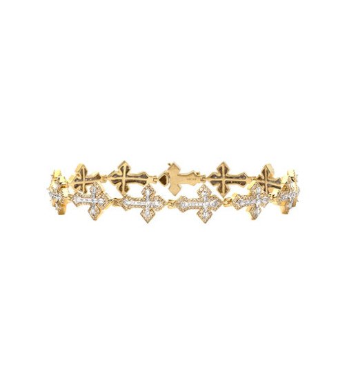 10KY 1.90CTW BAGUETTE DIAMOND CROSS BRACELET