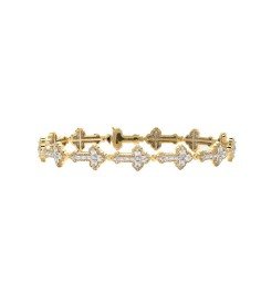 10KY 1.70CTW BAGUETTE DIAMOND CROSS BRACELET