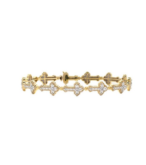 10KY 1.70CTW BAGUETTE DIAMOND CROSS BRACELET