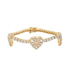 10KY 1.20CTW DIAMOND BAGUETTE & ROUND HEART