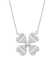 10 Karat White Gold 0.50 Carat Diamonds Flower Pendant With Chain-0832854-WG