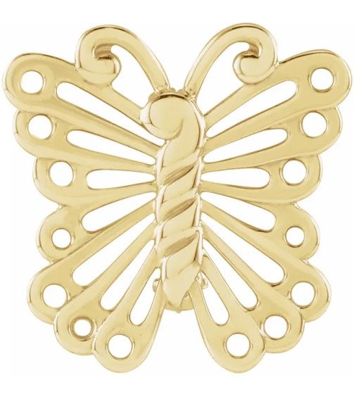 14K Yellow Butterfly Brooch or Pin