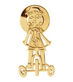 14K Yellow Little Red Tricycle Lapel Pin