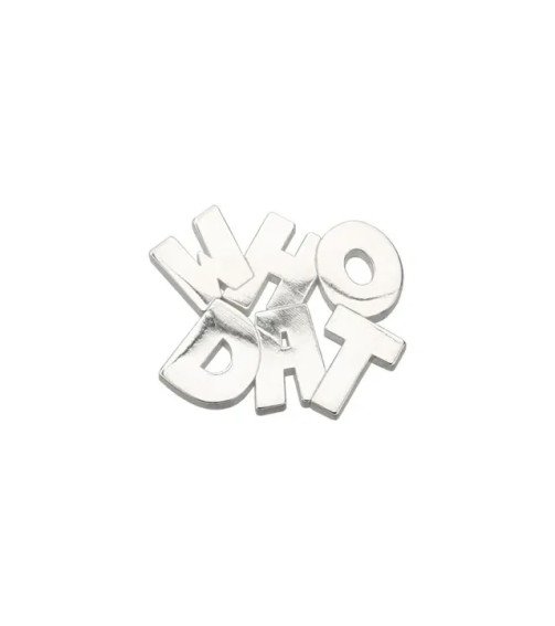 14K White Who Dat Lapel Pin