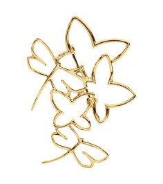 14K Yellow Butterfly & Dragonfly Brooch