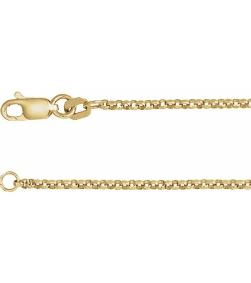 14K Yellow 1.65 mm Rolo 18" Chain