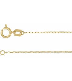 14K Yellow .85 mm Diamond Cut Paperclip-Style Forzentina 18" Chain