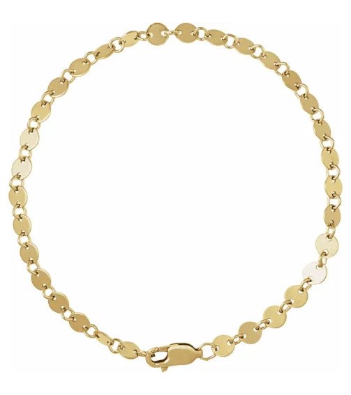 14K Yellow Gold-Filled 4 mm Mirror 7" Chain