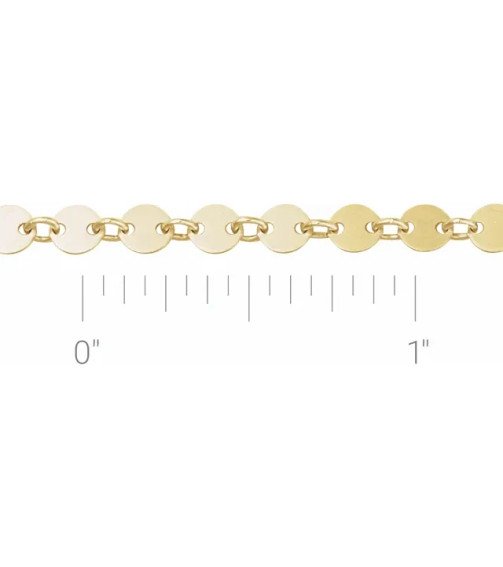 14K Yellow Gold-Filled 4 mm Mirror Chain by the Inch