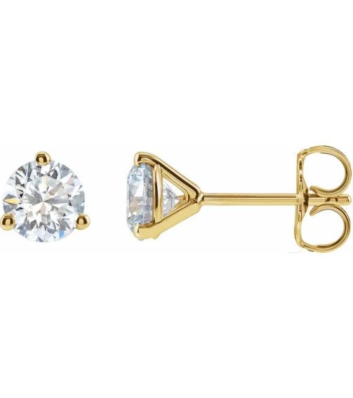 14K Yellow 1 CTW Lab-Grown Diamond Stud Earrings