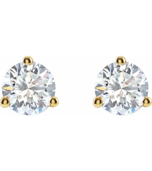 14K Yellow 1 CTW Lab-Grown Diamond Stud Earrings