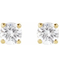 14K Yellow 1/2 CTW Lab-Grown Diamond Stud Earrings