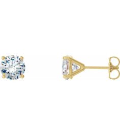 14K Yellow 1/2 CTW Lab-Grown Diamond 4-Prong Stud Earrings