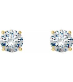 14K Yellow 1/2 CTW Lab-Grown Diamond 4-Prong Stud Earrings