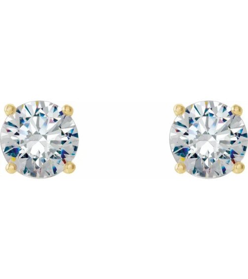 14K Yellow 1/2 CTW Lab-Grown Diamond 4-Prong Stud Earrings