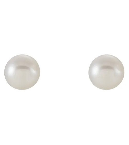 14K White Cultured White Freshwater Pearl Earrings