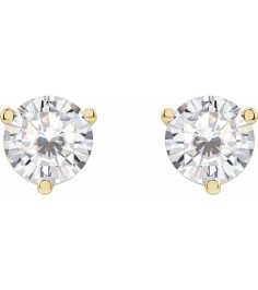 14K Yellow 6.5 mm Round Stuller Lab-Grown Moissanite™ Earrings