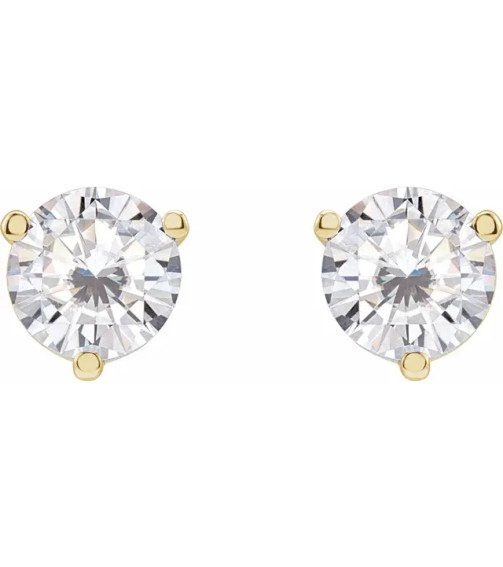 14K Yellow 6.5 mm Round Stuller Lab-Grown Moissanite™ Earrings