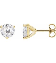 14K Yellow 6.5 mm Round Stuller Lab-Grown Moissanite™ Earrings