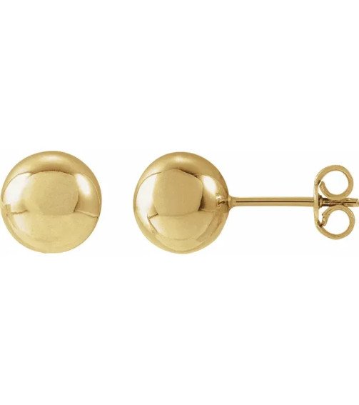 14K Yellow 8 mm Ball Earrings