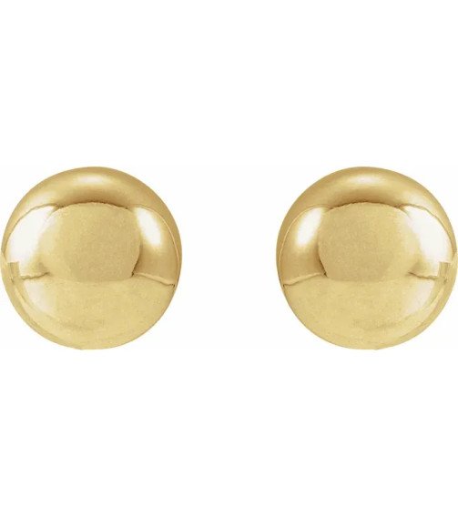 14K Yellow 8 mm Ball Earrings