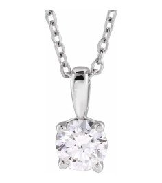 14K White 1 1/4 CT Lab-Grown Diamond 18" Necklace