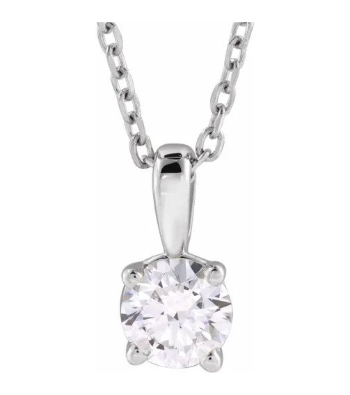 14K White 1 1/4 CT Lab-Grown Diamond 18" Necklace