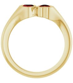 14K Yellow Natural Mozambique Garnet Two-Stone Ring