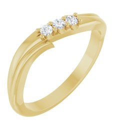 14K Yellow .08 CTW Natural Diamond Three-Stone Ring