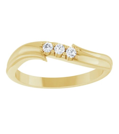 14K Yellow .08 CTW Natural Diamond Three-Stone Ring