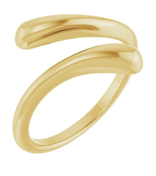 14K Yellow Dome Bypass Ring