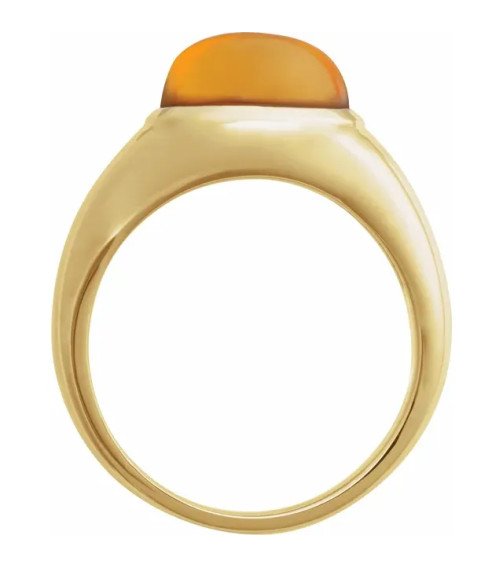 14K Yellow Natural Citrine Cabochon Ring